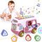 Yellcetoy Toys Gifts for 1 Year Old Girls, Baby Girl Toy 12 18 Months Musical Sensory Bus with Xylophone, Shape Sorter Pull Along Toy Early Educational Toys Birthday for 12 Months+