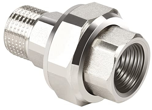 Noosverl Raccordo a vite IG x AG 1/2 pollici, filettatura esterna in ottone, filettatura filettata, raccordi in ottone, guarnizione conica