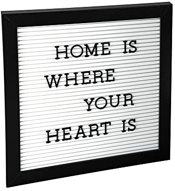 Ideen mit Herz Stecktafel im schwarzen Holz-Rahmen | 25 cm x 25 cm | mit 382 Buchstaben, Zahlen und Zeichen