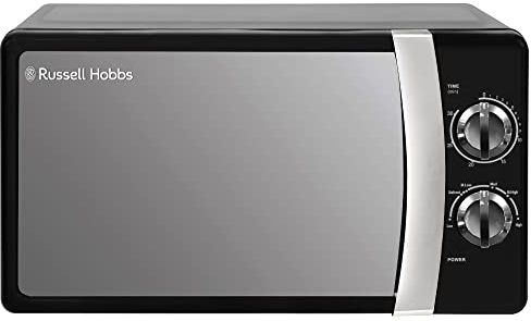 Russell Hobbs - Microondas manual independiente RHMM701B 17 litros, 700 vatios, negro con 5 niveles de potencia, alarma, temporizador, descongelación y fácil de limpiar