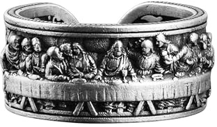 BySilverStone - Letztes Abendmahl Von Da Vinci Glaubensring, Jesus Und Seine Apostel Christlicher Ring Für Männer, Schriftring Für Ehemann, Renaissance-Ring Für Familie