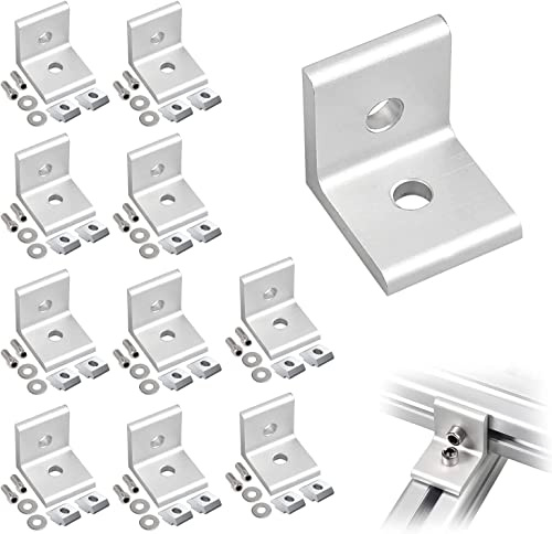 10 Stück Aluprofil Befestigungsmaterial Set, | 30 x 30 Eckverbinder, Aluminium profil Eckverbinder Winkelverbinder, für Befestigung von Aluminiumprofilen