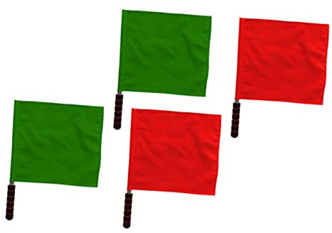 CLISPEED 4stücke Teiliges Schiedsrichter-handflaggen Kleine Signalflaggen Für Sportveranstaltungen Hochsichtbare Farben Leicht Und Tragbar Für Linienrichter Und Wettkämpfe