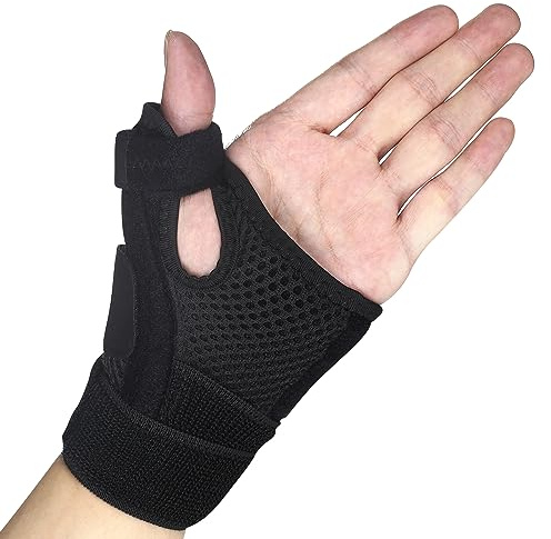 Daumenbandage Einstellbar Daumenorthese Links und Rechts Hände Orthese Daumensattelgelenk für Männer und Frauen Daumenschiene für Arthritis, Daumenverstauchung, Sehnenscheidentzündung (Schwarz)