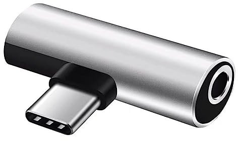 MISUVRSE Adaptador de auriculares USB C a 3,5 mm 2 en 1 portátil tipo C a cargador de auriculares, convertidor USB C a adaptador de audio auxiliar USB C a adaptador auxiliar