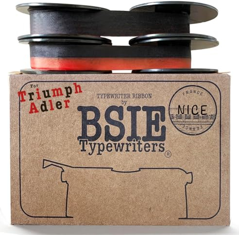 BSIE Typewriters – Adler Schreibmaschinen-Farbband Doppelpack – 1× Schwarz + 1× Schwarz & Rot – Passend für Tippa, Gabriele 2000, Junior – GR1 / DIN 2103 / DIN 32755 – Getestet in Nizza, Frankreich