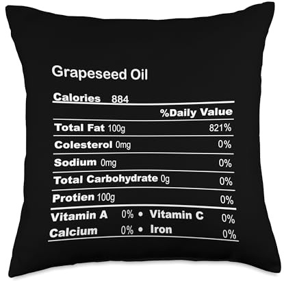 Family Matching Thanksgiving Tee for Family Funny Grapeseed Oil Thanksgiving Nutritional Fact Throw Pillow, 18x18, Multicolor
