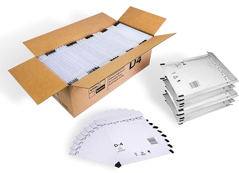 Trifoo 100 Versandtaschen Luftpolsterumschläge haftklebend Luftpolsterversandtaschen Luftpolstertaschen Polsterumschläge D4 (200 x 275 mm) weiß Selbstklebeverschluß 100 Stück