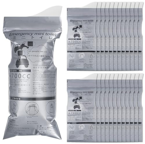 flintronic 24Pcs Disposable Urine Bags, 700ML Emergency Toilet Pee Bags, Portable Urine Bags for Men Women Kids Patient and Pregnant, Vomit Bags Travel Urinals for Camping Travel and Traffic Jam