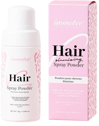 immetee Polvos Volumen Pelo Mujer, Polvo Texturizante de Cabello, Polvos para el Pelo Volumen Instantáneo, Sin Residuos y Adecuado para Todo Tipo de Pelo (14g, 0.5 oz)