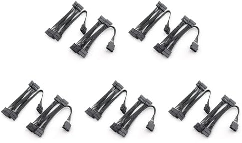 rieder 10 Uds Molex 4Pin IDE A 5 15Pin Cable Divisor de Fuente de AlimentacióN de Disco Duro para DIY PC Sever 18AWG 4 A 15 de AlimentacióN