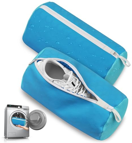 Bellovero 2 Pcs Schuhwaschbeutel Waschmaschine,Schuhwaschbeutel aus Silikon,Strapazierfähige Schuhsack Waschmaschine mit Verbessertem Reißverschluss,Leicht zu Waschen und Trocknet Schnell