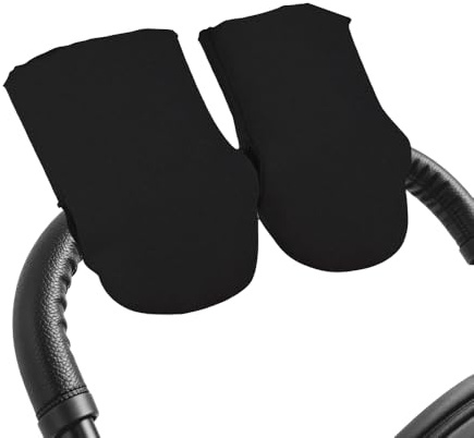 WDKXCN Pram Hand Muff, Waterproof Windproof Pram Gloves for Stroller, Stroller Fleece Extra Long Pram Hand Warmer Buggy Mittens, Zip Hand Muffs for Pram, Buggy, Bike and Trailer (Black)