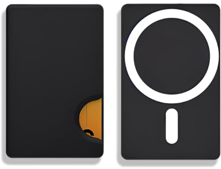 COYUN 1 pcs Cartera Magnética para iPhone, Tarjetero Magnético Minimalista con Cierre Lateral, Negro