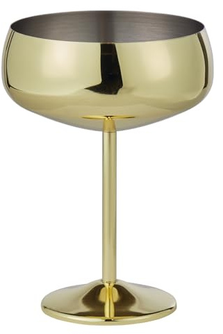 BUTLERS Champagnerschale 400 ml Edelstahl - MANHATTAN LOUNGE - | Farbe Gold - Champagne coupe für Prosecco & Sekt - Cocktailschale für Daiquiri - Isoliereffekt hält kühl