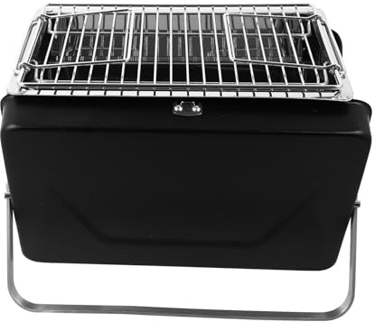 HEMOTON Mini Griglia a Carbone Portatile per Barbecue Griglia Pieghevole in Stile Valigetta per Picnic e Campeggio senza Installazione Gambe Pieghevoli Materiale Durevole per Uso