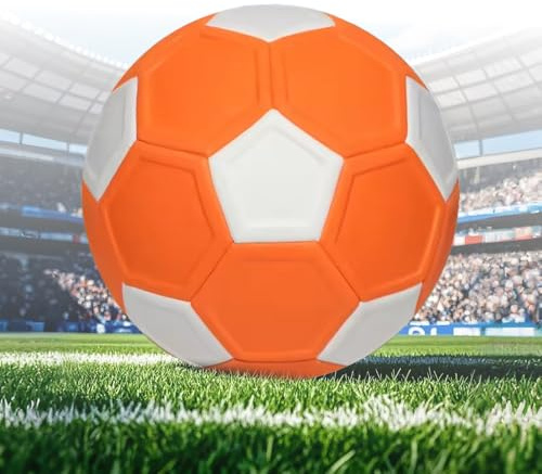 SKIKHN Fotboll kurva boll, Eva-gummi Swerve fotboll, fotboll storlek 4, flexibel fotboll kurvboll för ungdomar och vuxna träning inomhus utomhus (orange)