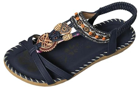 MMRTDJDR Generisch Sandales pour Femmes, Séparateur d'orteils élégant, Chaussures d'été Confortables, Sandales orthopédiques Plates avec Semelle intérieure, Slingback Respirant pour la Plage,