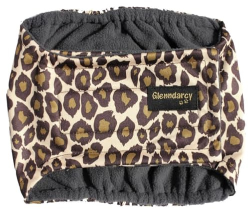 Glenndarcy Männlicher Hundewindeln - Urininkontinenz - (Small Band & 2 Washable Pads, Leopard)
