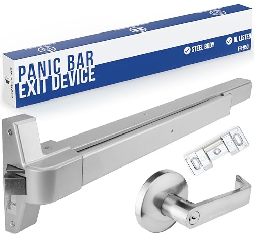 FORTSTRONG Panic Bars for Exit Doors Push Bar Panic Exit Device Commercial Door Push Bar Hardware with Crash Bar Emergency Door Opener Lock Keypad Compatible Heavy Duty - Grade 1 UL & ADA Compliant