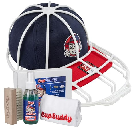 Cap Buddy Cap Cleaner presentset premium baseboll cap renare för dina basebollkepsar inkl. Spray, borste och duk (vit och vit)