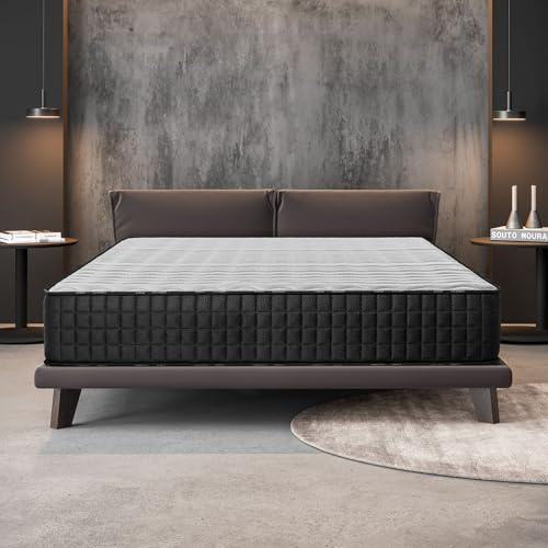 NATURALEX - Matelas Titanium 90x190-26 cm - Accueil Mousse mémoire de Forme + Blue Latex - Soutien Mi-Ferme - Respirant - 7 Zones - Réversible - Couchage indépendant - Fabriqué en Europe