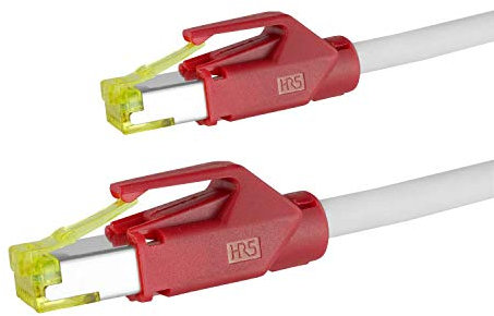AIXONTEC 5 m CAT 7 Ethernet LAN Kabel 10 Gigabit RJ45 Profi Netzwerkkabel Grau Rot RJ 45 Hirose TM31 Netzwerkstecker Patchkabel kompatibel CAT.5e CAT.6 A CAT 7 Kat 8 Kabel Router PC Switch PS5