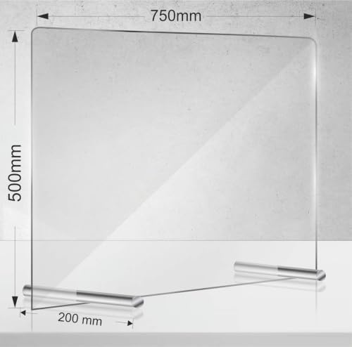 Manschin-Laserdesign Spuckschutz aus Acrylglas Schutzwand Hustenschutz Niesschutz Thekenaufsteller 750x500mm (750x500mm Querformat (ohne Durchreiche))