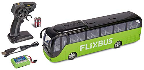Carson 500907342 FlixBus 2.4GHz - 100% fahrfertig, Spielzeugbus, Spielzeugauto, ferngesteuertes Auto, für Kinder ab 8 Jahren, Fahrzeit ca. 60 min, Bunt