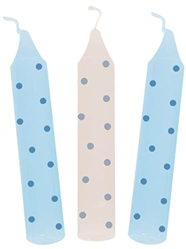 Geburtstagskerzen-Set, blau gepunktet (für Geburtstagskränze 106,Geburtstagskränze 108,55985,60721,60726,60706)