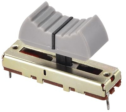 sourcing map Fader Variable Widerstände Mixer 35mm Gerade Rutsche Potentiometer B50K Ohm Grau Schwarz Knöpfe