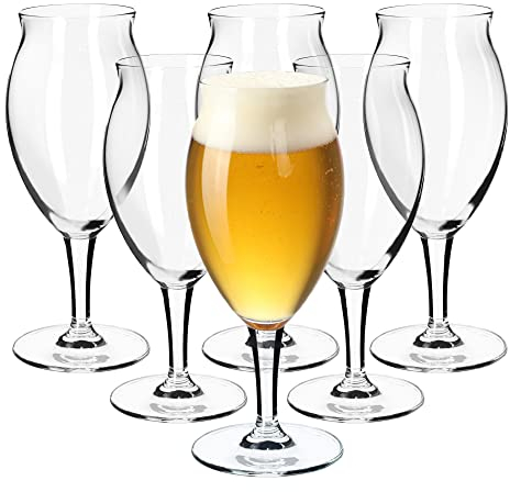 KADAX Juego de vasos de cerveza de cristal, tulipanes de cerveza, vasos de trigo para cerveza oscura y clara, vasos de cerveza artesanales