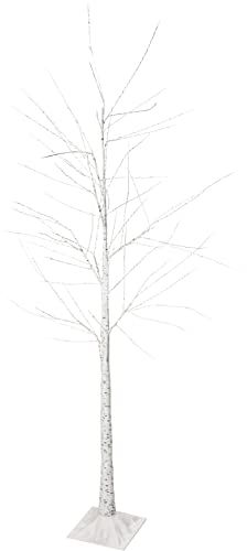 Funkelnder LED Baum weiß in Birkenoptik - 180 cm 522 LED Warmweiß - Lichterbaum mit Funkeleffekt