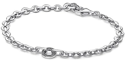 Pandora Signature Pavé-Armband, dicke Kette, Sterlingsilber, mit klarem Cubic Zirkonia