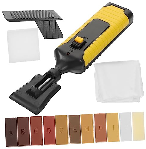 Floor Scratch Repair Kit Abs Heater with 11 Wax Blocks | Laminate and Vinyl Plank Use, Rapid Heating for Damaged Areas, Built-in Premium Heater, Assorted Colours