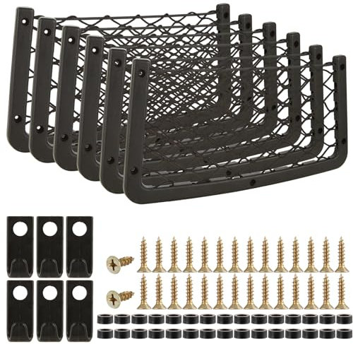 YOUNTHYE 6PCS Storage Nets for Campervans, 36x18CM Elastic Van Storage Solutions, Van Cargo Net with Plastic Frame, Car Storage Mesh Bags for Car Caravan Motorhome