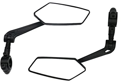 LAGNY Seitenrückspiegel Universal Bike Cycling Clear Wide R&Ange Rückblick Rückspiegel Einstellbarer Lenker Links Rechts Spiegel Fahrrad Rückspiegel Lenkerendenspiegel (Color : One Set)
