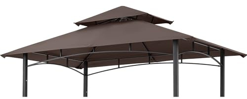 ABCCANOPY Ersatz-Pavillon-Überdachung – 12,7 x 20,3 cm, doppelstöckig, Grill-Überdachung, Outdoor-Grillzelt-Dach für #L-GG001PST-F (braun)