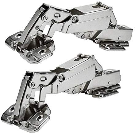 SBTRKT 2 Stück 175-Grad-Scharniere. DIY rahmenlose Schranktüren-Scharniere, verdeckte, hydraulisch verstellbare Montagescharniere, Möbelbeschläge