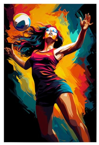 artboxONE Poster 45x30 cm Sport Volleyball Colorful 6 (matart) - Bild Volleyball Spieler Sport