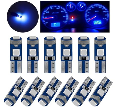 GLSOWEE T5 LED Bulbs, 74 73 37 2721 LED Bulb 12 Volt Replacement, Bright Canbus Error Free, Compatible with Auto Car Gauge Cluster Dashboard Light Lamp Instrument Panel Indicator (Blue)