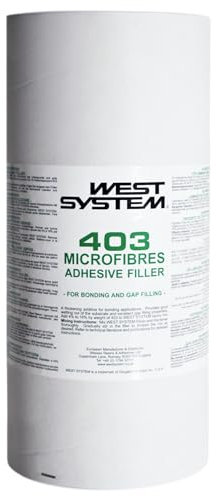 WEST SYSTEM 403 Microfibres Filler 800g - Thickens Epoxy for Wood, Marine & Fibreglass Repair - Waterproof, Multi Purpose Adhesive Powder for 2 Part Epoxy - for Interior & Exterior Use