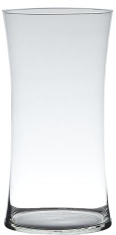 Glasvase Blumenvase Liam X Form H. 40cm D. 15cm transparent Glas Hakbijl