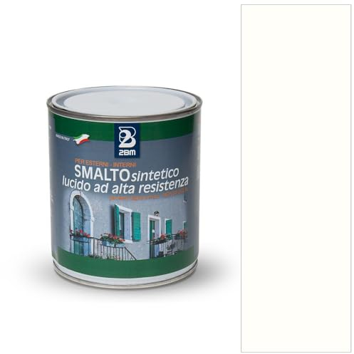 2BM Vernis synthétique à haute résistance blanc brillant RAL9010B à solvant brillant sans odeur, non jaunissant, convient au bois, au métal et au mur, pour l'intérieur et l'extérieur | Format 2,25 l