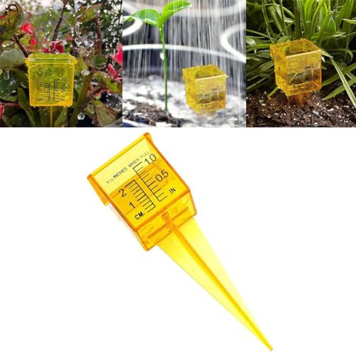 Qsnailfrr Jauge de pluie, jauge de pluie résistante au gel pour l'extérieur, jauge d'arrosage de 3,8 cm avec large ouverture, réutilisable, jauge de pluie décorative pour jardin, terrasse, pelouse