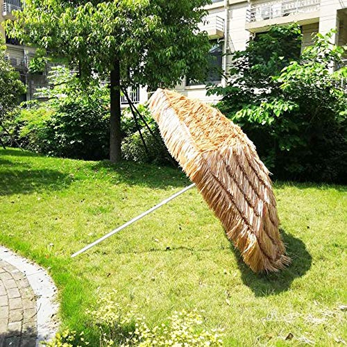 CMJSGG Garden Parasol Umbrella Garden Parasol Umbrella | Surface Diameter 2.4m| Straw Parasol for Patio/Beach/Balcony/Terrace/Party/Fishing |Height 2.35m| Outdoor Sunshade Without Base, Natural