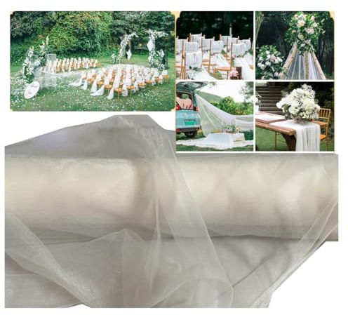 Tessuto in tulle, al metro, 30 m x 160 cm, trasparente, delicato, in tulle, tessuto a rete, per matrimoni, per cerimonie, feste, decorazioni, regali, grigio argento