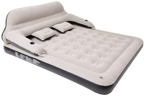Outraveler King Size Air Mattress Inflatable Bed with Headboard and Pillows,Blow Up Sofabed