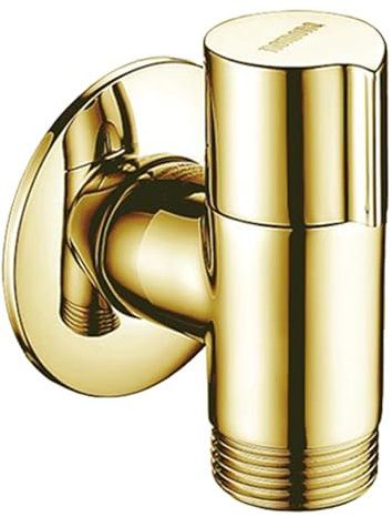 nomona Vanne d'appareil avec clapet anti-refoulement pour machines à laver, vanne d'angle en laiton massif pour lave-vaisselle, raccord d'eau mâle G1/2 vers mâle G3/4 (doré brossé)