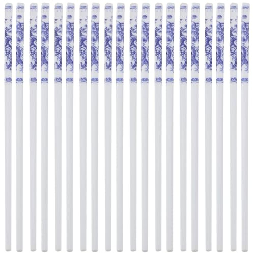 ULTECHNOVO Bacchette Di Ceramica Porcellana Blu e Bianca, Set Da 10 Paia Lavabili in Lavastoviglie, Antiscivolo e Resistenti Alle Alte Temperature Per Uso Domestico e Cena Quotidiana